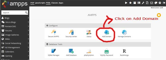 ampps create domain