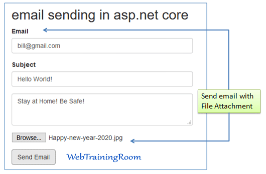 send email in asp.net core