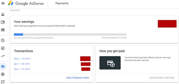 get google adsense payment