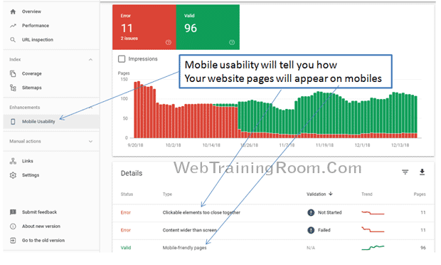 check Mobile Usability in webmaster