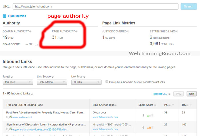 Page Authority in SEO