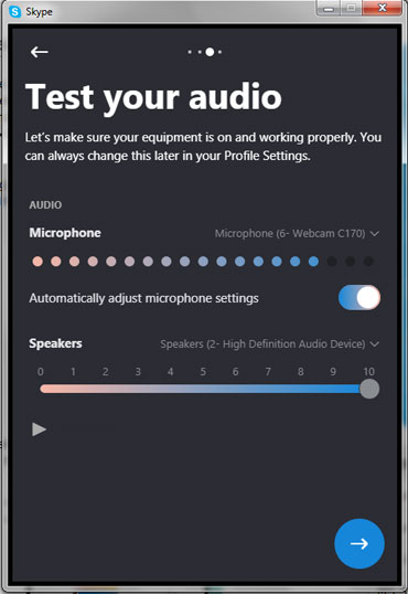 test skype audio