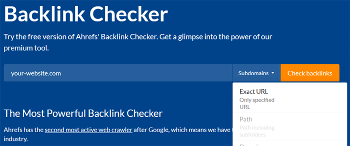 ahref backlink checker