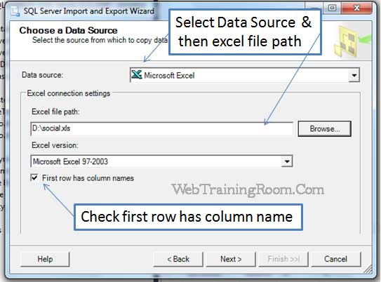 import data from excel to sql