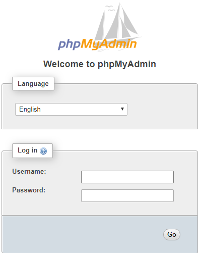 mysql login in php admin